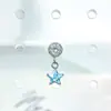 Pendientes de botón de estrella de cinco puntas de aleación de titanio F136 Pendientes de botón de labret de titanio G23 con rosca interna y circonita Joyería para piercings