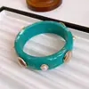 Pulseira Geométricas Assimétricas de Resina Azul Turquesa Exagerada Europeia e Americana Design de Nicho Pulseira Personalizada Pulseira Simples