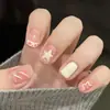 Unhas Usáveis, Peças de Unha Postiça Removíveis, Design Doce Cor Vinho, Arte de Unha Tabuleiro de Xadrez Coração Realçador de Branco, Adesivos de Unha