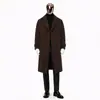 Abrigo de lana de doble botonadura con solapa para hombre de longitud media, nuevo abrigo de trinchera para otoño e invierno, abrigo casual de moda talla grande