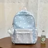 Mochila de lunares con bloques de color de alta costura, bolsa escolar casual de nicho, linda y versátil, estilo simple, adecuada para la escuela y viajes de estudio