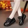 Zapatos de Cuero Suave con Suela Gruesa para Aumentar Altura, Zapatos Individuales de Moda Retro para Mujer, Mocasines 2026, Nuevos, Puntera Redonda, Cómodos, Plataforma