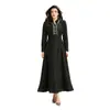 Vestido Longo Jacquard Renda Strass Europeu e Americano Gola Lapela Manga Longa Barra Larga Saia Longa Luxo Leve Banquete Roupas Femininas Europeias e Americanas