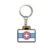 Llavero de Serie Médica de Dibujos Animados Más Vendido Transfronterizo Colgante Portallaves de Coche Pequeño de Caucho Suave PVC Regalo para el Día de las Enfermeras