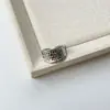 Anillo Minimalista Martillado de Plata de Ley S925 Liso para Mujer, Ajustable, Estilo de Nicho de Alta Gama, Lujo Ligero, Versátil, Nuevo Artículo de Moda