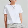Nuevo Estilo Seda de Hielo Moda Masculina Manga Corta Casual Camiseta de Manga Corta Ropa de Verano de Moda para Hombre Tops Versátiles