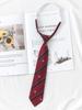 Corbata JK de rayas rojas y doradas cianóticas para mujer, estilo universitario japonés, camisa sin perforaciones, uniforme, accesorios casuales DK