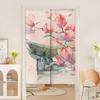 Hermosa Cortina de Puerta de Pintura al Óleo Floral en Acuarela para Sala de Estar, Dormitorio, Cortina Decorativa para Cocina y Baño, Uso Doméstico, Cortina Divisoria sin Taladrar