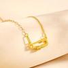 Collar con clip de papel, cadena integrada con pasador de oro y arena de Vietnam, moda femenina, nueva y elegante cadena de clavícula de alta calidad