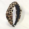 Venda Quente Transfronteiriça Europeia e Americana de Aba Larga Simples Tecido Estampa de Leopardo Estilo Nó Moderno Tecido Facial Feminino Aro de Cabelo