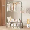 Cabideiro Móvel de Chão Moderno para Uso Doméstico no Quarto, Cabide para Roupas de Dormir e Sujas, Prateleira de Armazenamento para Roupas e Chapéus