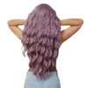 Moda peluca nueva europea y americana para mujer cobertura completa de la cabeza comercio exterior transfronterizo flequillo ola larga peluca sintética de seda de alta temperatura