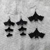 Pendientes con personalidad de moda europea y americana, nuevo diseño, acrílico negro, pendientes de murciélago de Halloween, pendientes transfronterizos, joyería