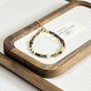 Pulsera original de acero y titanio de cuerpo entero con cuentas de piedra natural y cuentas de arroz de nicho, pulsera de cristal con perlas de agua dulce para mujer.