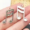 Accesorios para Joyería DIY Notas Musicales Guitarra Colgante de Aleación Vintage Antiguo Plata Llavero Pendientes Collar Dijes Pequeños