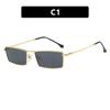 Kedun Gafas de Sol de Metal Cuadradas de Montura Pequeña Moda Europea y Americana Gafas de Sol de Alta Gama Estilo Urbano Gafas de Sol Sombreadas Estilo Retro