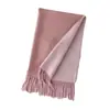 Bufanda Gruesa de Alta Calidad para Mujer, Exportación Coreana Otoño e Invierno, Nuevo Chal Largo de Doble Cara con Bloques de Color, Bufanda Cálida para el Cuello para Mujer