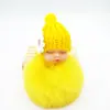 Llavero de Muñeca Durmiente Linda de Imitación de Piel de Conejo Rex Hecha por el Fabricante Colgante de Bola de Pelo para Bolso de Bebé Niña Durmiente Linda Regalo