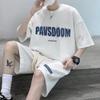 Traje de verano de gofre para hombre, camiseta de manga corta de verano, ropa deportiva de marca de moda, pantalones cortos casuales de dos piezas para adolescentes