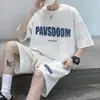 Conjunto Esportivo Casual de Waffle Masculino Verão Tamanho Grande Bonito Moderno Shorts Camiseta de Manga Curta Conjunto de Verão Fino