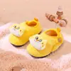 Zapatos de algodón para niños para otoño e invierno, pantuflas de piso para bebé para niñas, pantuflas de felpa cálidas, de dibujos animados, ligeras, con suela suave para niños