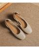 Sapatos Femininos Estilo Francês Salto Bloco Solado Macio 2026 Verão Novo Bico Quadrado Vazado Moda Boca Rasa Sapatos para Mãe Sandálias