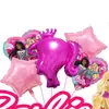 Venda Quente novo tema Barbie princesa menina festa de aniversário fundo rosa layout de atmosfera terno de balão de filme de alumínio