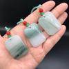 Colgante con hebilla Tianshan Cui Ping An, colgante de jade de seda y oro natural, colgante de anillo Ping An, colgante de jade de la marca Ping An, venta al por mayor