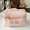 Yugui Perro Meruti Bolsa de Cosméticos Bolsa de Almacenamiento Estudiante Portátil Gran Capacidad Acolchada Adhesivo Suave Bolso de Mano