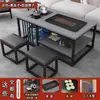 Mesa de Centro para Sala de Estar, Mesa de Té Simple Moderna para Oficina, Juego de Té Simple para Apartamento Pequeño, Mesa de Té Kung Fu Integrada