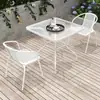 Mesas y sillas de exterior, patio balcón, blanco, ocio al aire libre, puesto al aire libre, impermeable, a prueba de sol, mesa de centro plegable, comedor exterior