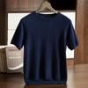 Suéter de cachemira de montaña para hombre, suéter de cuello redondo de manga corta, suéter informal de primavera, otoño e invierno, suéter de cachemira interior, base de moda