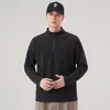 Sudadera con capucha para hombre con cuello alto, nueva colección primavera/otoño 2026, estilo japonés, color liso, patchwork, media cremallera, chaqueta de moda