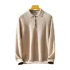 Suéter Polo de Cachemira Bai Cai Rong para Hombre, Otoño/Invierno 2026, Suave, Ligero y Elegante