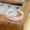 Anillo Abierto de Esmalte de Verano Dopamina Zirconia Goteada en Aceite Mariposa Flor Exquisita Gama Alta Anillo de Lujo Ligero