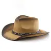 Sombrero de vaquero de tapa dura con protección solar, nuevo sombrero de verano, sombrero de paja panamá para hombres y mujeres, sombrero de copa, sombrero de vaquero occidental americano, nuevo