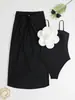 2026 Cor Sólida Floral Cintura Marcada Emagrecedor Saída de Praia Esportivo Peça Única Protetor Solar Maiô Feminino Item Quente Transfronteiriço