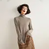 Outono/Inverno 2026 Novo Suéter de Malha de Caxemira de Alta Qualidade Feminino Ready-To-Wear Gola Alta Reta Blusa de Base Gola Semi-Alta