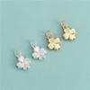 S990 Plata Esterlina Trébol de Cuatro Hojas Colgante Accesorios Plata Dura 3D Colgante DIY Hecho a Mano Pulsera de Cuentas Collar Accesorios Colgante
