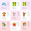 Amazon Transfronterizo Nuevo Set de 50 Piezas de Pegatinas de Animales de Ojos Grandes, Dibujos Animados Lindos Pegatinas de Animales Pequeños Naturales Graffiti