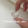 Anillo de Diseño de Nicho de Lujo Accesible Estilo Coreano Plata de Ley S925 Elegante Versión Ancha Anillo de Encaje Calado Ins Femenino de Gama Alta