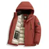 2026 Invierno Nuevo Chaqueta Abrigo de Algodón Gruesa Cálida con Capucha para Hombre Ropa Casual de Algodón para Padres de Mediana Edad y Mayores