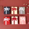Caja de Empaque para Anillo de Collar Joyería Tapa y Base Caja de Regalo de Cumpleaños Caja de Regalo de Papel Caja de Joyería con Lazo Joyería