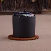 Bule de cerâmica pequeno bule de chá vintage tampa de tecido pote selado armazém de chá Zen Pu'er mini pote de cerâmica pote de chá portátil portátil