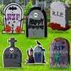 2027 Halloween Lápida Simulación Retro Tablero Hueco de Plástico PP Impresión UV Decoración de Letrero para Jardín Exterior