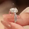 Anillo Huevo de Paloma de Fuegos Artificiales Explosivos Moda para Mujer Diseño de Nicho Exquisito Ajustable Anillo de Boda Propuesta Diamante
