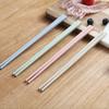 Set de tres piezas de cuenco para maceta de paja de trigo, cuchara para sopa, palillos con plato, colcha, redondo, lindo, color sólido, vajilla familiar