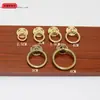 Estilo Antiguo Chino Redondo Pequeño Tirador Viejo Estilo Mueble Cajón Gabinete Puerta Agujero Único Tirador de Anillo Amarillo