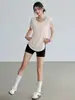 Traje Deportivo para Mujer Tallas Grandes, Corte Holgado, Ropa Adelgazante para Gimnasio, Camiseta Deportiva de Manga Corta para Mujer, Top de Yoga de Secado Rápido, Camisa para Cubrir