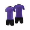 Conjunto de Uniforme de Futebol de Manga Curta, Uniforme Liso de Competição e Treinamento para Equipe, Mesmo Estilo para Adultos e Crianças, Camisa de Futebol Respirável, Personalizável